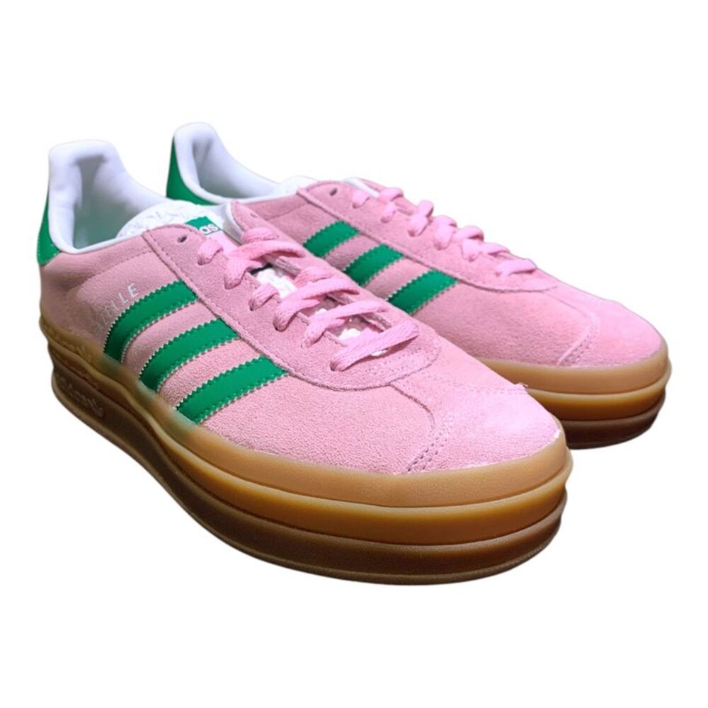 True Pink/Green/Cloud White - Adidas Women's "Gazelle Bold" Triple-Stack Outsole